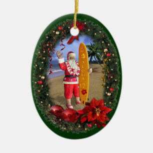 Hawaiiaanse Kerstman Keramisch Ornament