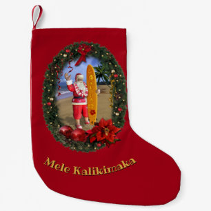 Hawaiiaanse Kerstman met Surfboard Kleine Kerstsok