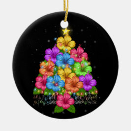 Hawaiiaanse kerstmis Hibiscus bloemboom Hawaii Keramisch Ornament