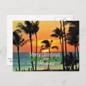 Hawaiiaanse kerstzonsondergang briefkaart (Voorkant / Achterkant)
