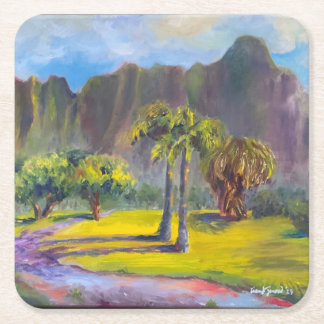 Hawaiiaanse Kualoa Ranch Vierkante Kartonnen Onderzetter