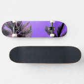 Hawaiiaanse palmbomen skateboard, paars skateboard (Horizontaal)