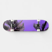 Hawaiiaanse palmbomen skateboard, paars skateboard (Horizontaal)