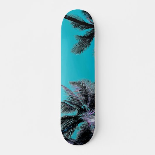 Hawaiiaanse palmplank, blauw skateboard (Voorkant)