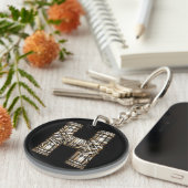 Hawaiiaanse Polynesische Aloha Letter H Aangepaste Sleutelhanger (Voorkant Rechts)