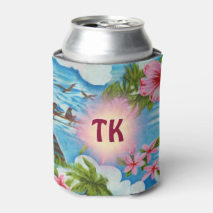 Hawaiiaanse scènes met monogram blikjeskoeler