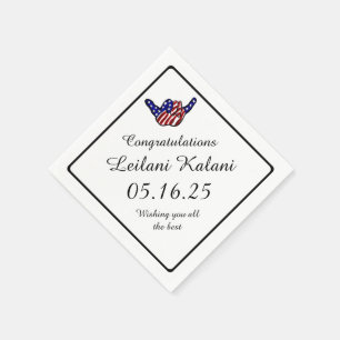 Hawaiiaanse shaka hangen losse afstuderen papieren servet