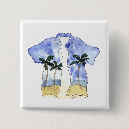 Hawaiiaanse Shirt Button (Voorkant)