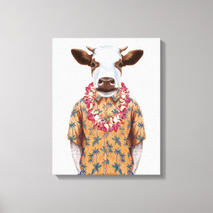 Hawaiiaanse Shirt Cow Canvas Afdruk