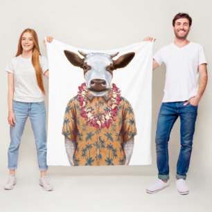 Hawaiiaanse Shirt Cow Fleece Deken