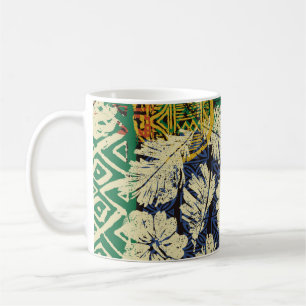 Hawaiiaanse stamelementen en hibiscus fabric patch koffiemok