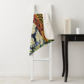 Hawaiiaanse stamelementen en hibiscus fabric patch sherpa deken (In situ)