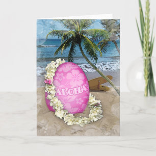 Hawaiiaanse stijl met paasbegroeting feestdagen kaart