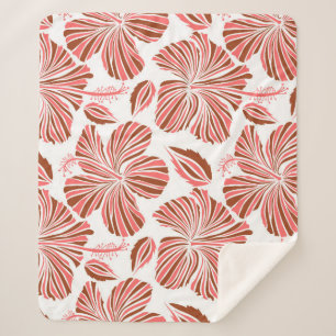 Hawaiiaanse tropische natuurlijke bloem in bruine  sherpa deken