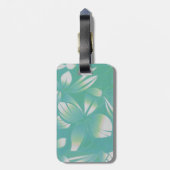 Hawaiiaanse Vintage Floral Turquoise Bagagelabel (Achterkant verticaal)