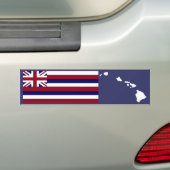Hawaiiaanse vlag op eilanden met bumpersticker (Op auto)