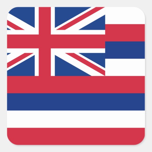 Hawaiiaanse vlag vierkante sticker (Voorkant)