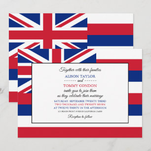 Hawaiiaanse vlag, vlag van Hawaï bruiloft Kaart