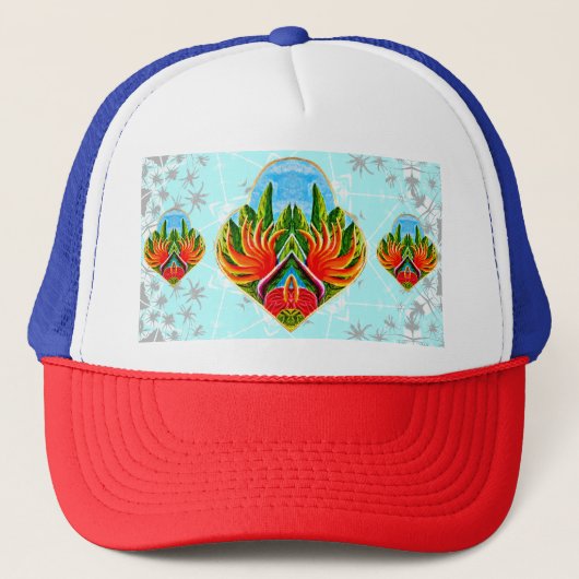 Hawaiiaanse vogels van het paradijs trucker pet (Voorkant)