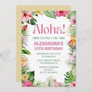 Hawaiian 55e anniversaire invitation Fleurs tropic