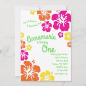 Hawaiian Aloha 1er Anniversaire Cute Invitations (Devant)