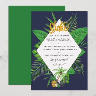 Hawaiian Aloha Luau Birthday Party Invitation Kaart