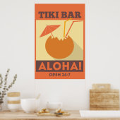 Hawaiian Aloha Tiki Bar Poster (Keuken)