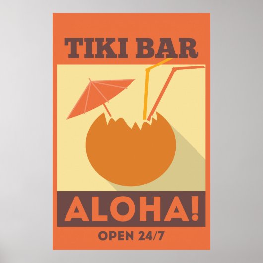 Hawaiian Aloha Tiki Bar Poster (Voorkant)