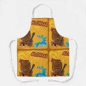 Hawaiian Aloha Tiki Bar Retro Luau Party Schort (Voorkant)