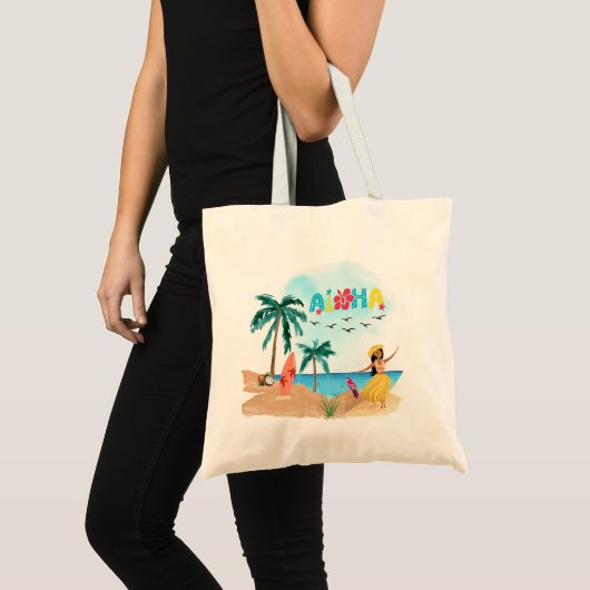 Hawaiian Aloha Vibes Canvas tas (Voorkant (product))