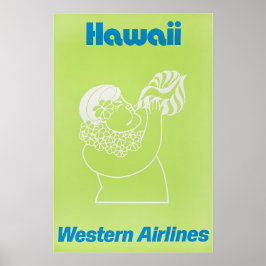 Hawaiian Art Hawaii Print Western Travel Poster 