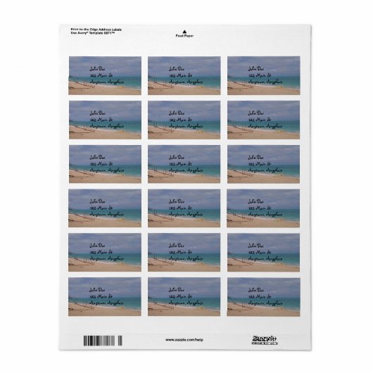 Hawaiian Beach-adreslabel Etiket (Full Sheet)