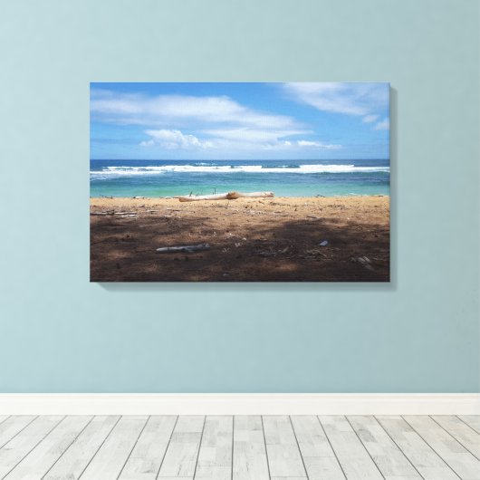 Hawaiian Beach Canvas Print (Insitu (Houten vloer))