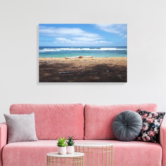 Hawaiian Beach Canvas Print (Insitu (Woonkamer))
