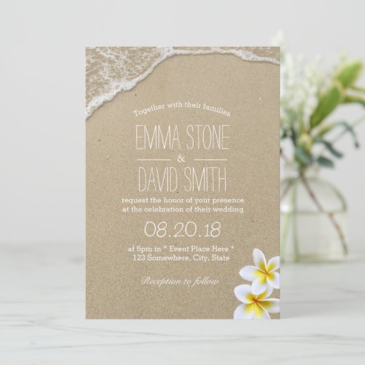 Hawaiian Beach Destination Mariage Invitations (Debout devant)