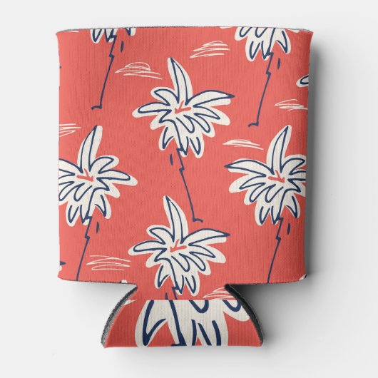Hawaiian beach shirt, doodle palmpatroon. blikjeskoeler (Voorkant)