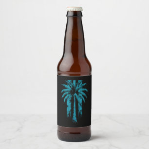 Hawaiian Beach Zomer Tropische Vakantie Palmboom Bier Etiket