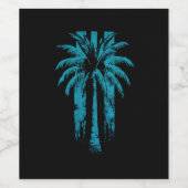 Hawaiian Beach Zomer Tropische Vakantie Palmboom Wijn Etiket (Enkel label)