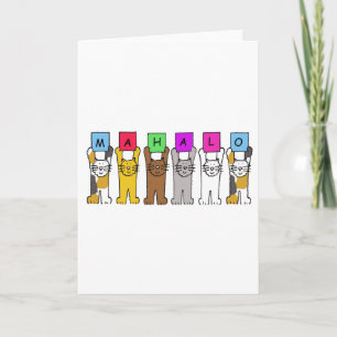 Hawaiian Bedankt Mahalo Cartoon Cats