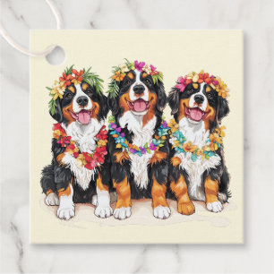 Hawaiian Berner Sennenhonden Bloem Lei Bedankjes Labels