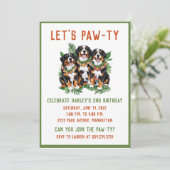 Hawaiian Berner Sennenhonden Bloem Lei Kaart (Staand voorkant)