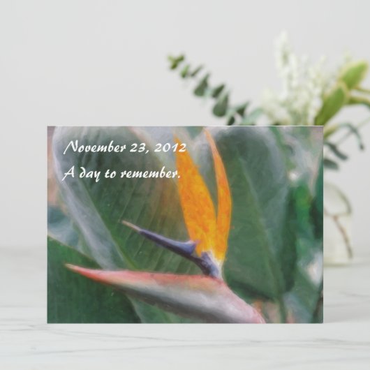 Hawaiian Bird of Paradise Invitation Kaart (Staand voorkant)
