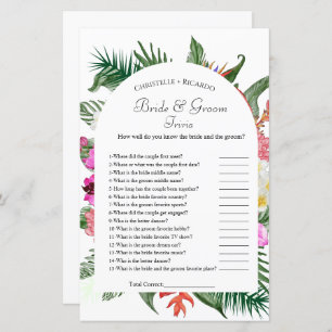 Hawaiian bruid & bruidegom trivia vrijgezellenfees