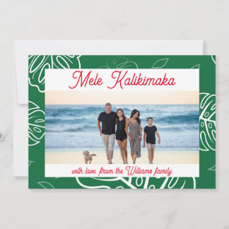 Hawaiian Christmas Mele Kalikimaka aanpasbaar Feestdagenkaart