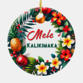 Hawaiian Christmas Tropical Wreath Keramisch Ornament (Achterkant)