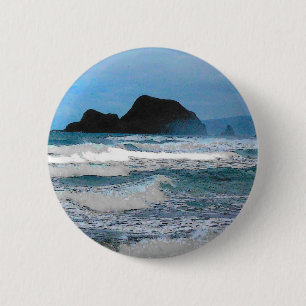 Hawaiian Coastal Island Ocean Tropical Paradise Ronde Button 5,7 Cm