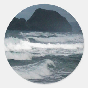 Hawaiian Coastal Island Ocean Tropical Paradise Ronde Sticker