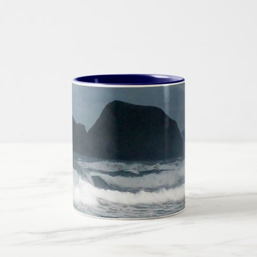 Hawaiian Coastal Island Ocean Tropical Paradise Tweekleurige Koffiemok (Center)