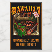 Hawaiian Coffee Maui Étiquette alimentaire (Étiquettes simples)