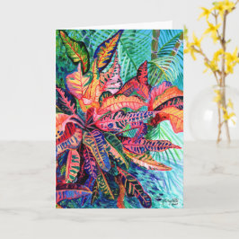 Hawaiian Croton Tropical Plant Card Kaart